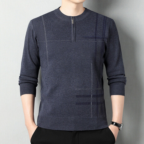 AQZS-30 //  Quarter Zip Sweaters // Dark Gray (XS)