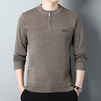 AQZS-8 //  Quarter Zip Sweaters // Beige (XL)