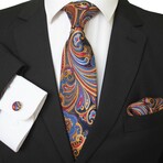 3pc Neck Tie Set + Gift Box // Multi Color Paisley