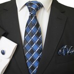 3pc Neck Tie Set + Gift Box // Indigo Blue + Black