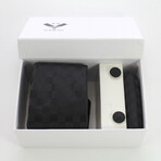 3pc Neck Tie Set + Gift Box // Jet Black Squares
