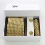 3pc Neck Tie Set + Gift Box // Gold Circles