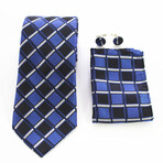 3pc Neck Tie Set + Gift Box // Indigo Blue + Black