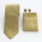 3pc Neck Tie Set + Gift Box // Gold Circles