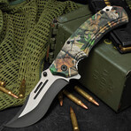 5″ Camo Spring-Assisted // Survival Pocket Knife // Pocket Clip