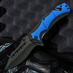4.75″ Blue Survival Pocket Knife // Glass Breaker And Seatbelt Cutter