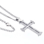 Tungsten Cut Cross Pendant