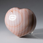 Genuine Polished Banded Agate Heart from Madagascar with Acrylic Display Stand