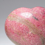 Genuine Polished Imperial Rhodonite Heart from Madagascar with Acrylic Display Stand