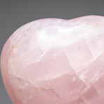 Genuine Polished Rose Quartz Heart from Brazil with Acrylic Display Stand
