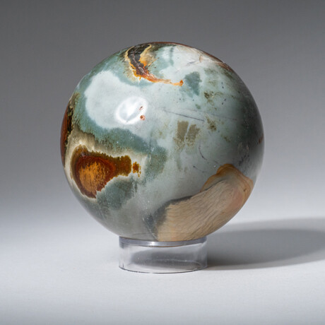 Genuine Polished Polychrome Sphere from Madagascar with Acrylic Display Stand