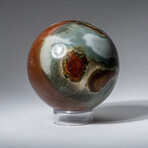 Genuine Polished Polychrome Sphere from Madagascar with Acrylic Display Stand