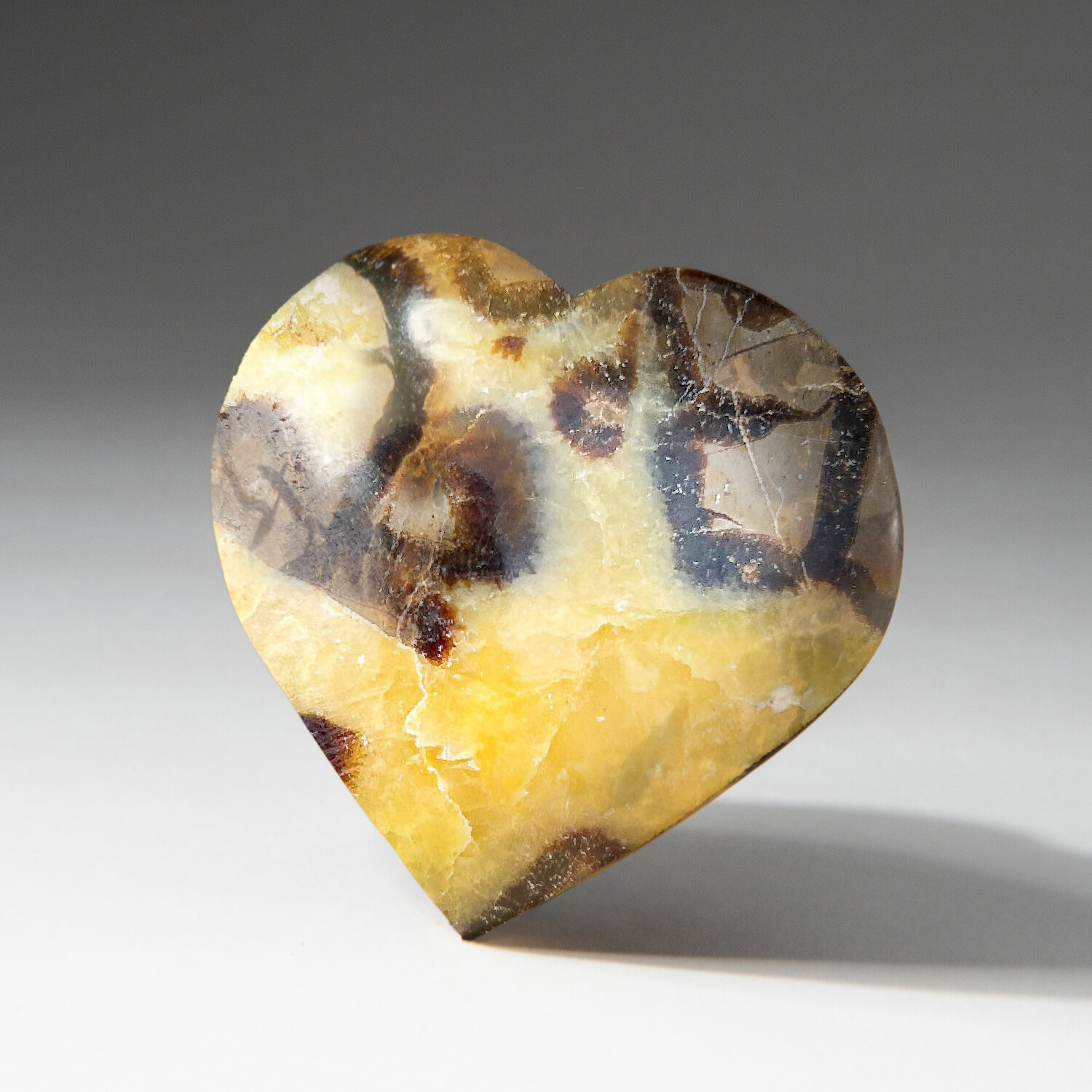 Genuine Polished Septarian Heart From Mexico with a Black Velvet Pouch ...