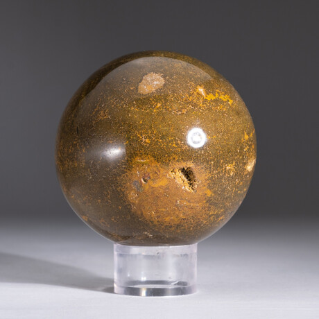 Genuine Polished Ocean Jasper Sphere with Acrylic Display Stand