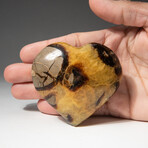 Genuine Polished Septarian Heart From Mexico with a Black Velvet Pouch // 200-300 g