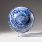 Genuine Polished Lapis Lazuli Sphere from Afghanistan with Acrylic Display Stand