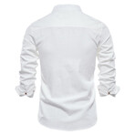 YM01A9-71-WHITE // Long Sleeve Button Up Shirt // White (2XL)