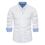 SH700-WHITE // Long Sleeve Button Up Shirt // White (S)