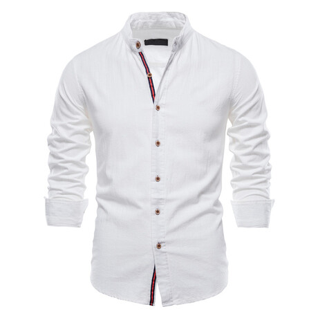 YM01A9-71-WHITE // Long Sleeve Button Up Shirt // White (XS)
