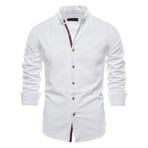 YM01A9-71-WHITE // Long Sleeve Button Up Shirt // White (S)