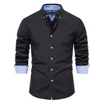 SH700-BLACK // Long Sleeve Button Up Shirt // Black (2XL)