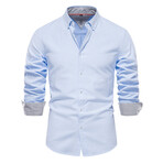 SH700-LIGHT-BLUE // Long Sleeve Button Up Shirt // Light Blue (2XL)