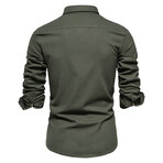 SH689-ARMY-GREEN // Long Sleeve Button Up Shirt // Army Green (XS)