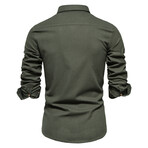 SH689-ARMY-GREEN // Long Sleeve Button Up Shirt // Army Green (XL)