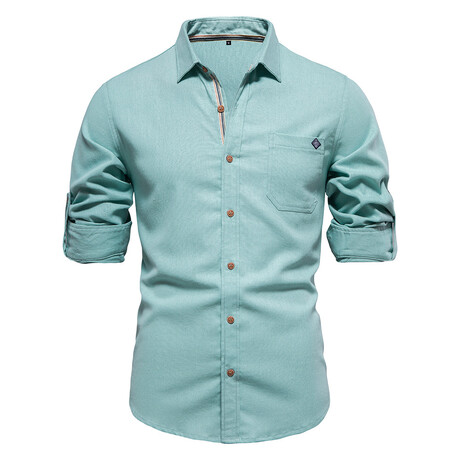 SH689-LIGHT-GREEN // Long Sleeve Button Up Shirt // Light Green (XS)