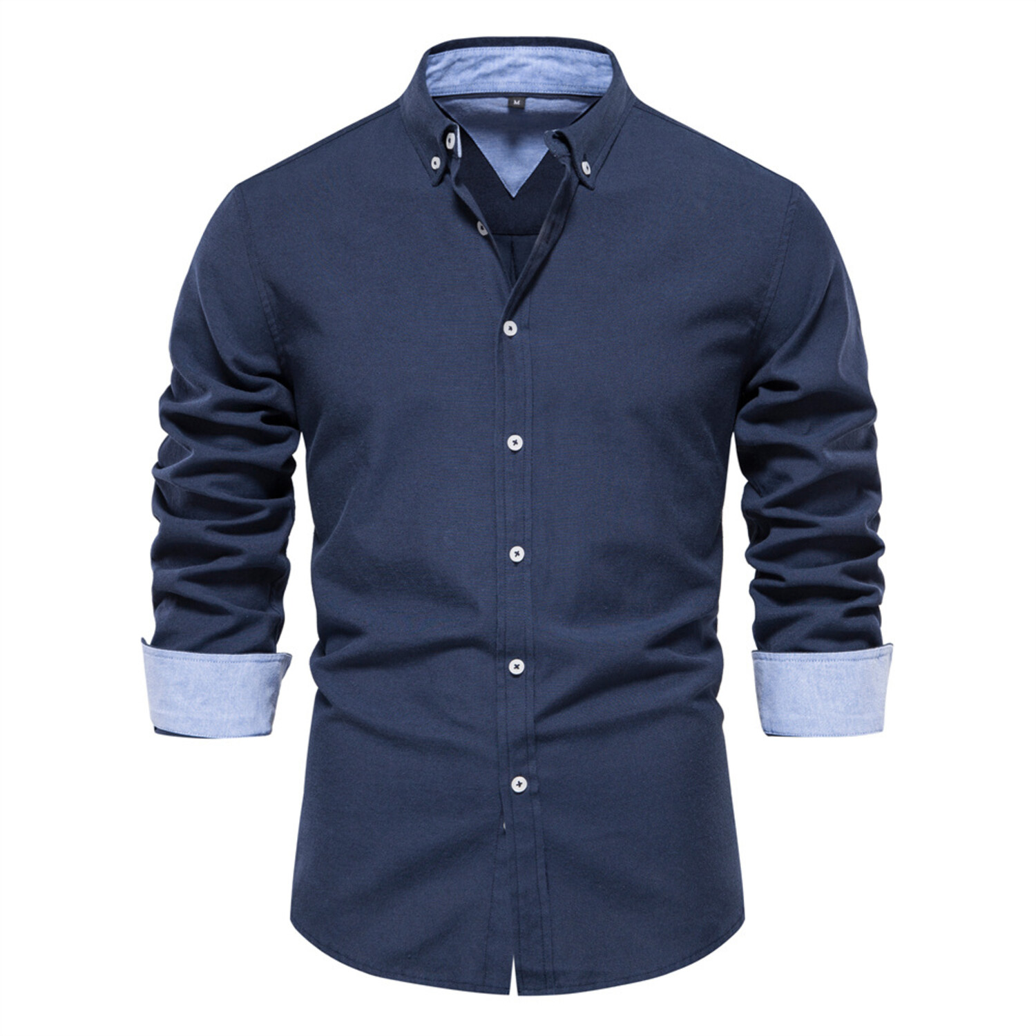 SH700-NAVY-BLUE // Long Sleeve Button Up Shirt // Navy Blue (L ...