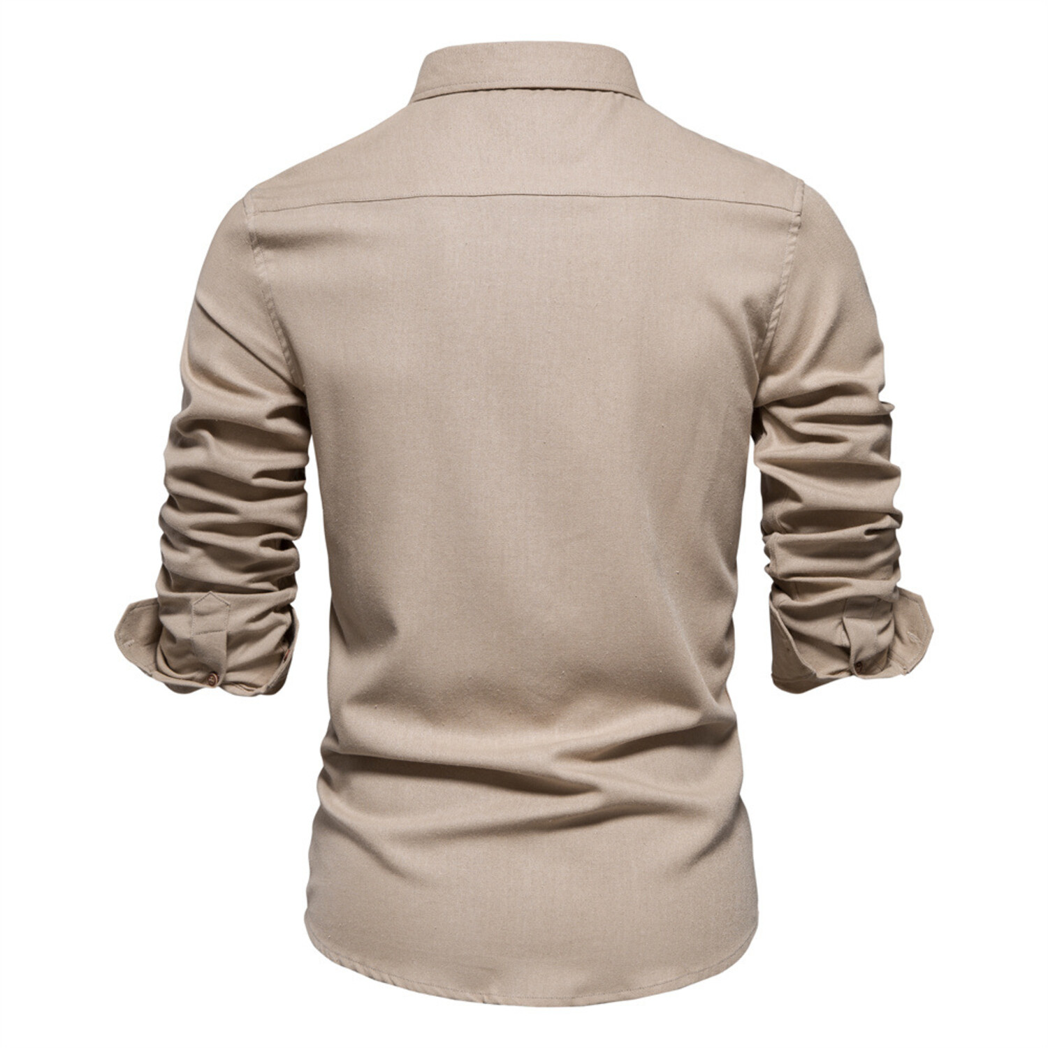 SH689-KHAKI // Corduroy Long Sleeve Button Up Shirt // Khaki (XL ...