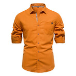 SH689-ORANGE // Long Sleeve Button Up Shirt // Orange (M)