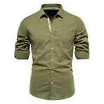 SH689-GREEN // Long Sleeve Button Up Shirt // Green (XL)