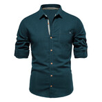 SH689-DARK-GREEN // Long Sleeve Button Up Shirt // Dark Green (XL)