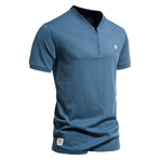 TS298-DENIM-BLUE // Short Sleeve Quarter T-Shirt // Denim Blue (M)