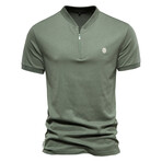 TS298-GRASS-GREEN // Short Sleeve Quarter T-Shirt // Grass Green (S)