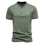 TS298-GRASS-GREEN // Short Sleeve Quarter T-Shirt // Grass Green (L)