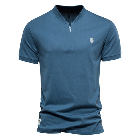TS298-DENIM-BLUE // Short Sleeve Quarter T-Shirt // Denim Blue (XS)