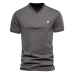 TS298-DARK-GRAY // Short Sleeve Quarter T-Shirt // Dark Gray (L)