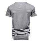 TS134-GRAY // Henley T-shirt // Gray (L)