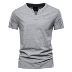 TS134-GRAY // Henley T-shirt // Gray (XL)