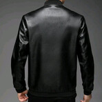 AFLJ-004 // Faux Leather Jackets // Black (XL)
