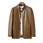 AFLJ-017 // Faux Leather Jackets // Olive (XL)