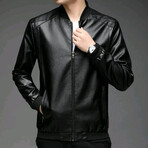 AFLJ-004 // Faux Leather Jackets // Black (XL)