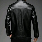 AFLJ-007 // Faux Leather Jackets // Black (3XL)