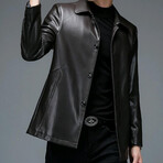 AFLJ-011 // Faux Leather Jackets // Black (XL)