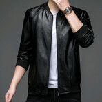 AFLJ-010 // Faux Leather Jackets // Black (2XL)