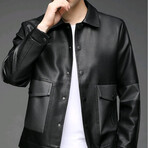AFLJ-020 // Faux Leather Jackets // Black (M)