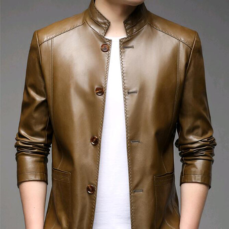 AFLJ-017 // Faux Leather Jackets // Olive (M)