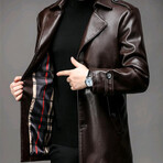 AFLJ-013 // Faux Leather Jackets // Dark Brown (M)